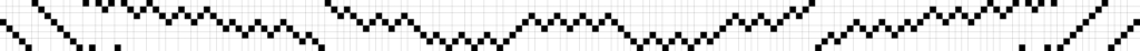 A black and white grid, showing a zig zag pattern