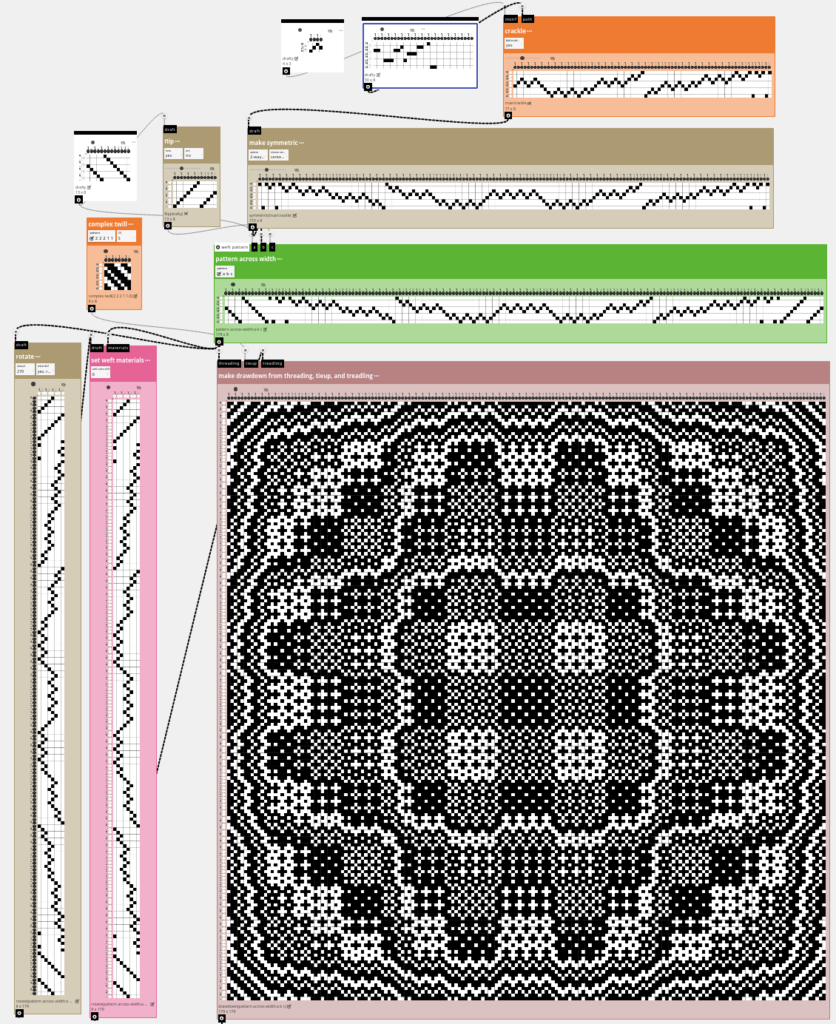 A screenshot of a weaving pattern generated in AdaCAD.